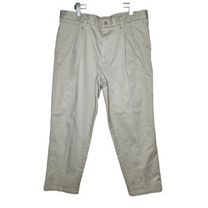 Dockers Men's Pleated Classic Fit Trousers Pants Size 36x31 Khaki